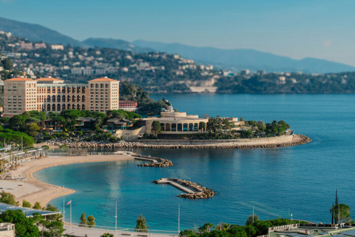 Monaco overlooking Larvotto beach and the sea Monaco overlooking Larvotto beach and the sea